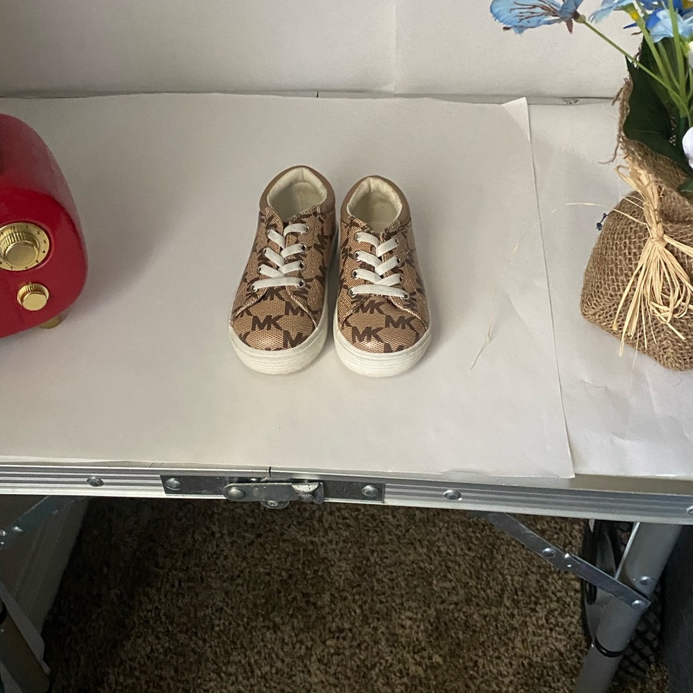 Michael Kors Kids Tan and White Sneakers